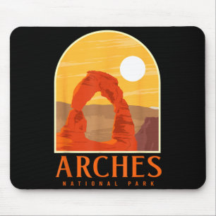 Utah vintage retro hiking camping arches national mouse mat