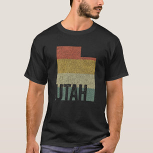 Utah Vintage Retro Sunset Distressed State Map T-Shirt