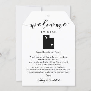 Utah Wedding Welcome Tag, Letter and Itinerary