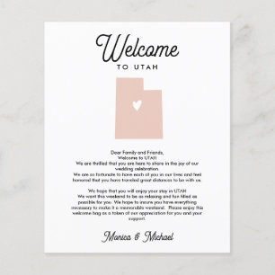 UTAH Welcome  Letter Itinerary ANY COLOR