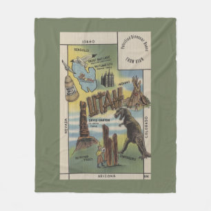 UtahDepictions of Sites to See in UtahUtah Fleece Blanket