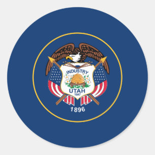Utahn Flag, Flag of Utah Classic Round Sticker