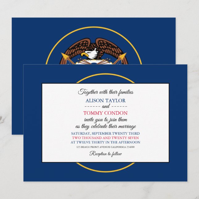 Utahn Flag, Flag of Utah Wedding Invitation (Front/Back)