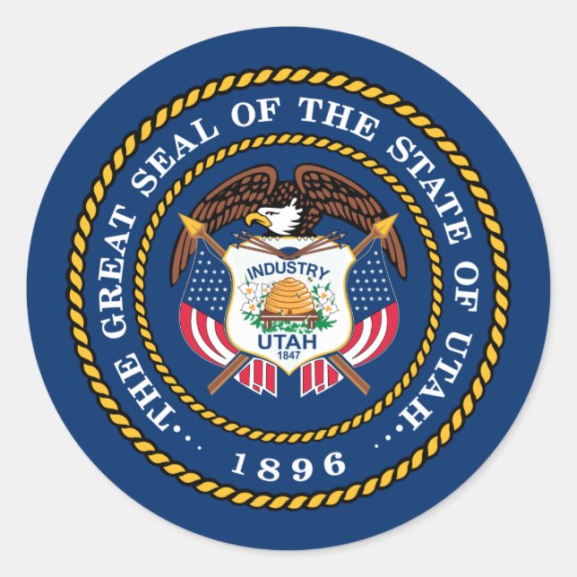 Utahn Seal, Seal of Utah Sticker (Front)