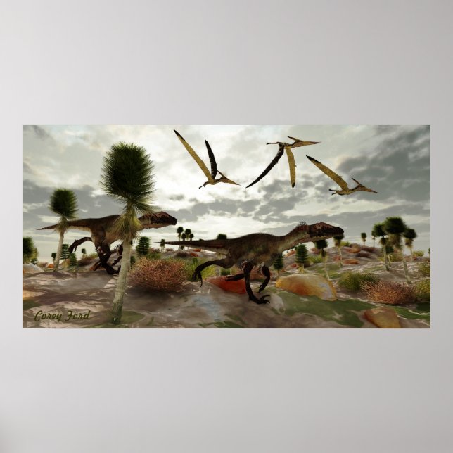 Utahraptor Hunt Print (Front)