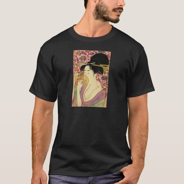 Utamaro Kitagawa Kushi Comb T-Shirt (Front)