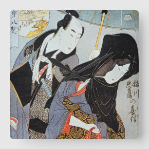 Utamaro: Lovers, 1797 Square Wall Clock
