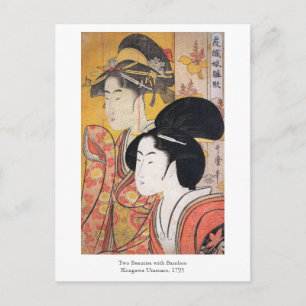 Utamaro Two Beauties with Bamboo Postcard