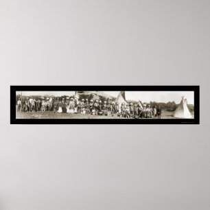 Ute Indian Camp Photo 1913 Poster