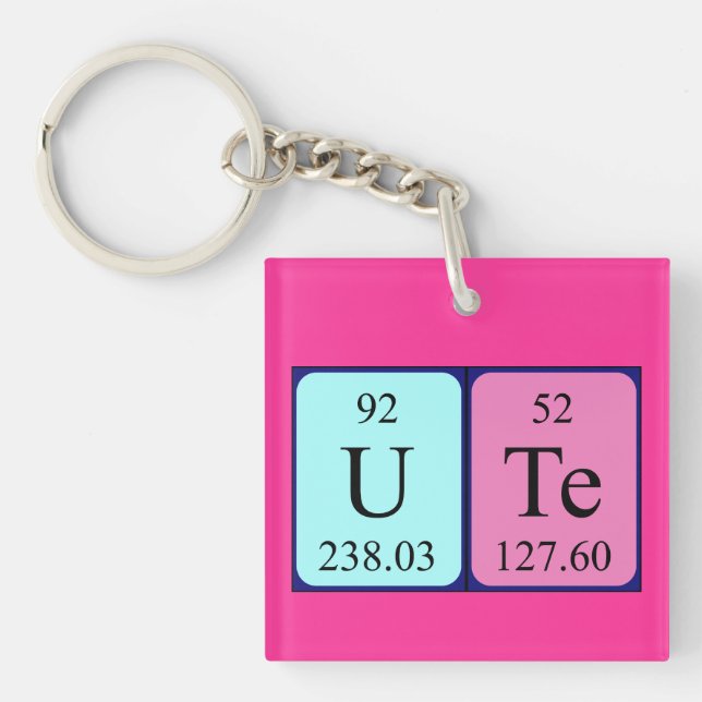 Ute periodic table name keyring (Front)