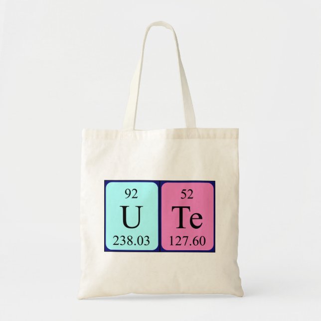 Ute periodic table name tote bag (Front)