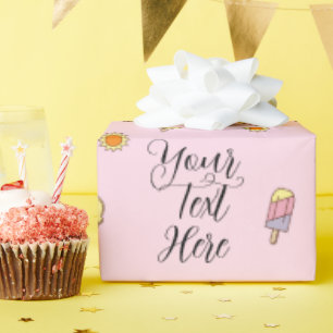 ute Pink & Orange Ombre Summer Wrapping Paper