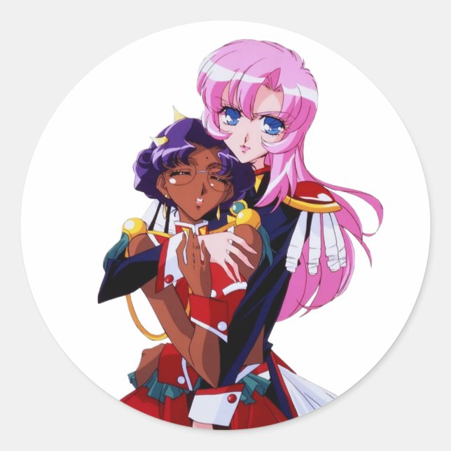 Utena and Anthy - Revolutionary Girl Utena Classic Round Sticker (Front)