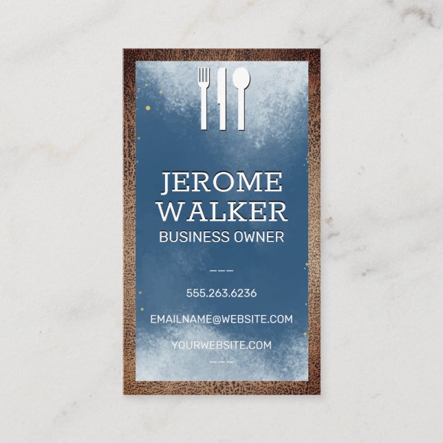 Utensil Logo | Culinary Business Card (Front)