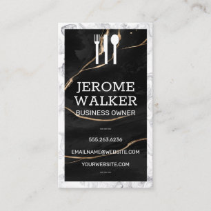 Utensil Logo   Marble Business Card