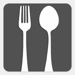 UTENSILS.. FORK, SPOON GIFTS SQUARE STICKER