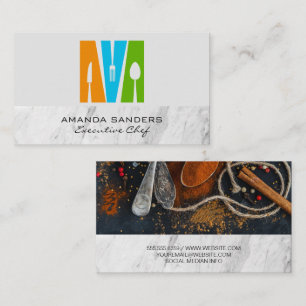 Utensils Logo   Spices Business Card