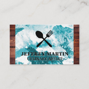 Utensils   Wood Trim   Abstract Business Card
