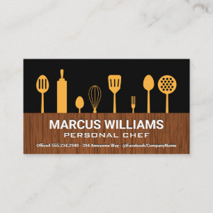 Utensils Wood Trim Business Card