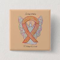 Uterine Cancer Angel Awareness Ribbon Pins