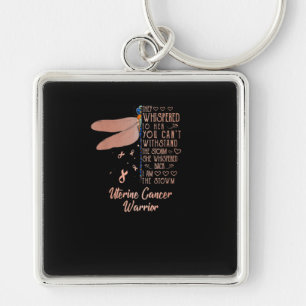 Uterine Cancer Awareness Dragonfly Ribbon Key Ring