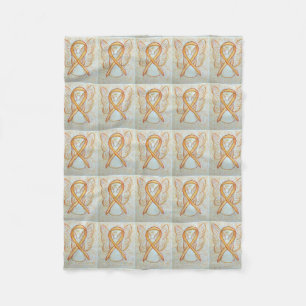 Uterine Cancer Awareness Ribbon Fleece Blanket