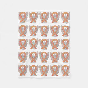 Uterine Cancer Awareness Ribbon Fleece Blankets