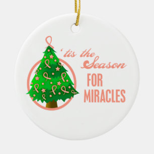 Uterine Cancer Christmas Miracles Ceramic Tree Decoration