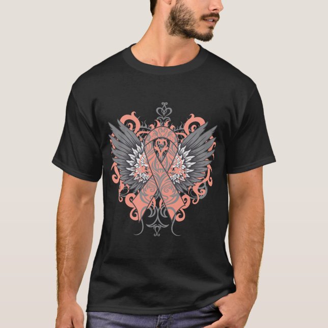 Uterine Cancer Cool Wings T-Shirt (Front)