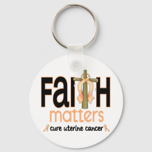 Uterine Cancer Faith Matters Cross 1 Key Ring