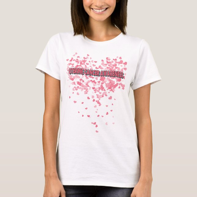 uterine cancer heart T-Shirt (Front)