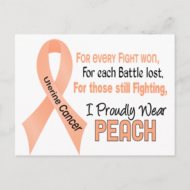 Uterine Cancer I Proudly Wear Peach 1 Postcard (Front)