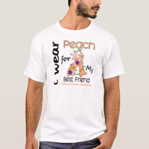 Uterine Cancer I Wear Peach For My Best Friend 43 T-Shirt