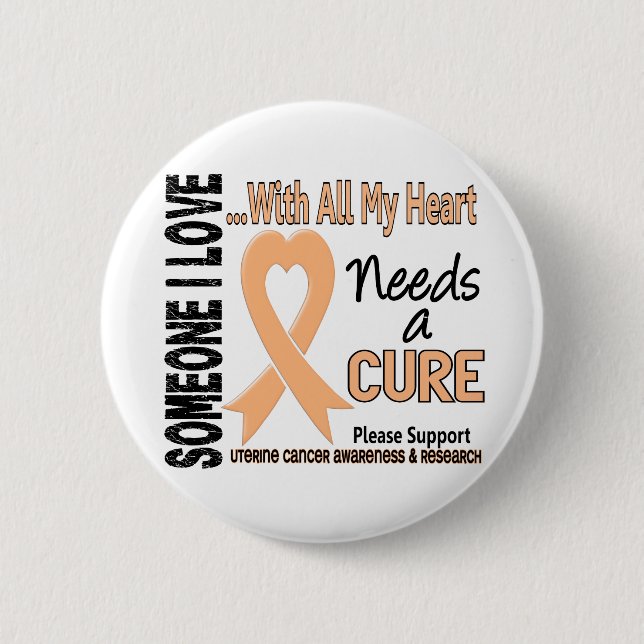 Uterine Cancer Needs A Cure 3 6 Cm Round Badge (Front)