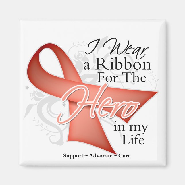 Uterine Cancer Ribbon Hero in My Life Magnet (Front)