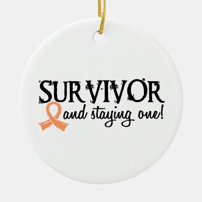 Uterine Cancer Survivor 18 Ceramic Tree Decoration (Front)