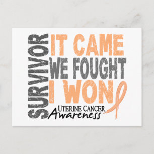 Uterine Cancer Survivor It Came We Fought I Won Postcard