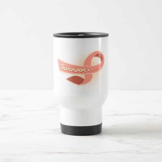 Uterine Cancer Survivor Ribbon Travel Mug (Center)