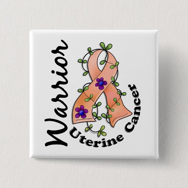 Uterine Cancer Warrior 15 15 Cm Square Badge (Front)