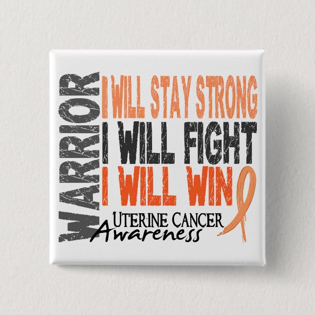 Uterine Cancer Warrior 15 Cm Square Badge (Front)