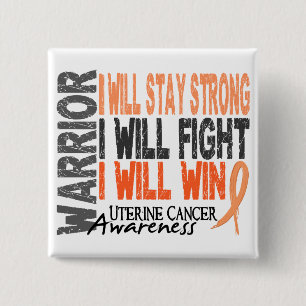 Uterine Cancer Warrior 15 Cm Square Badge