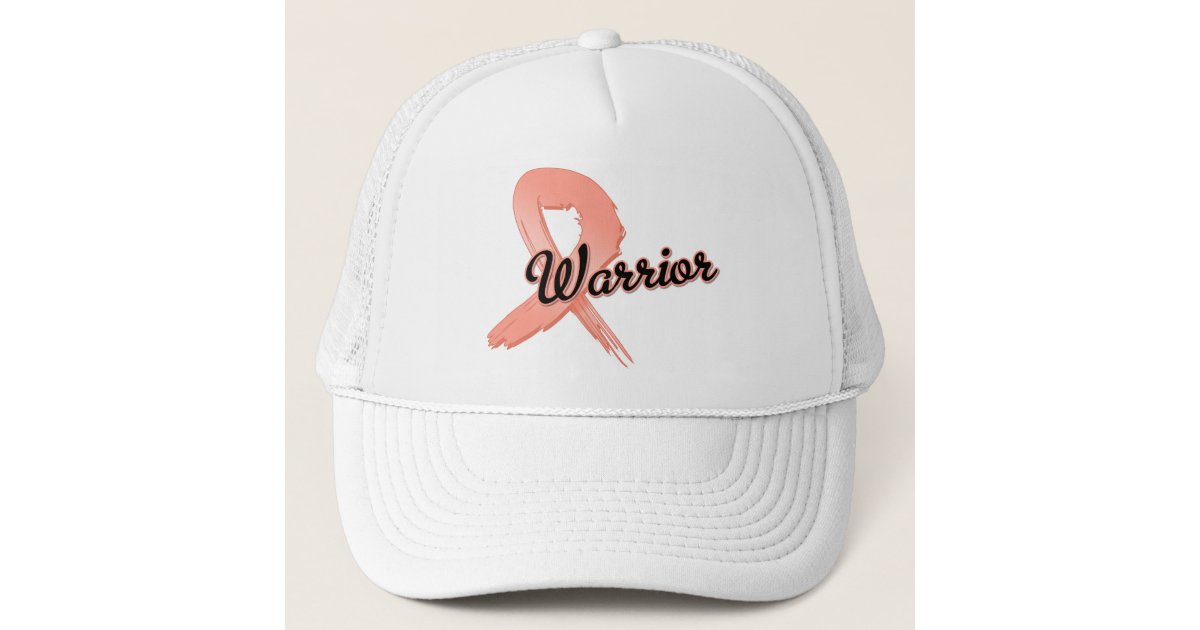 Uterine Cancer Warrior Grunge Ribbon Trucker Hat | Zazzle