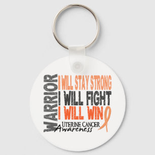Uterine Cancer Warrior Key Ring