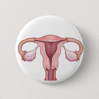 Uterus 6 Cm Round Badge