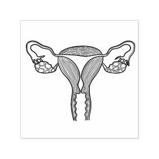 Uterus Birth Rubber Stamp