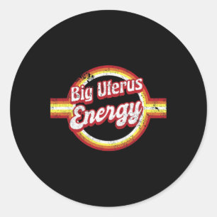 Uterus Energy Retro Feminist Woman's Classic Round Sticker