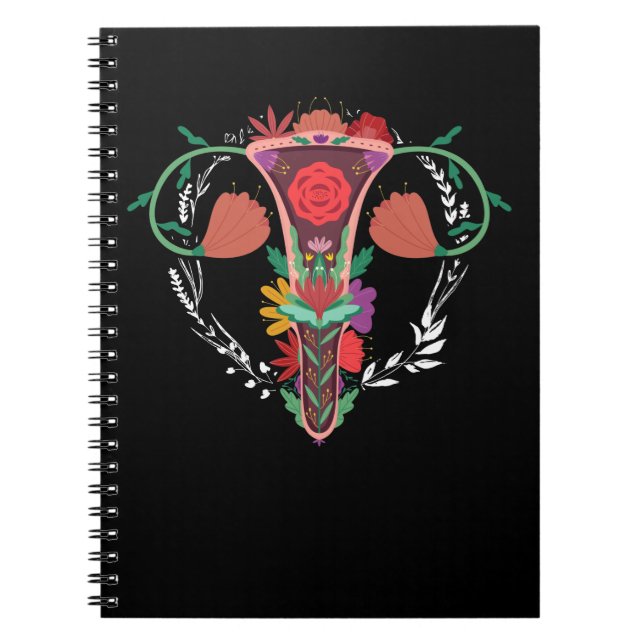Uterus Flower Women Rights Feminism Pro-Choice Notebook (Front)