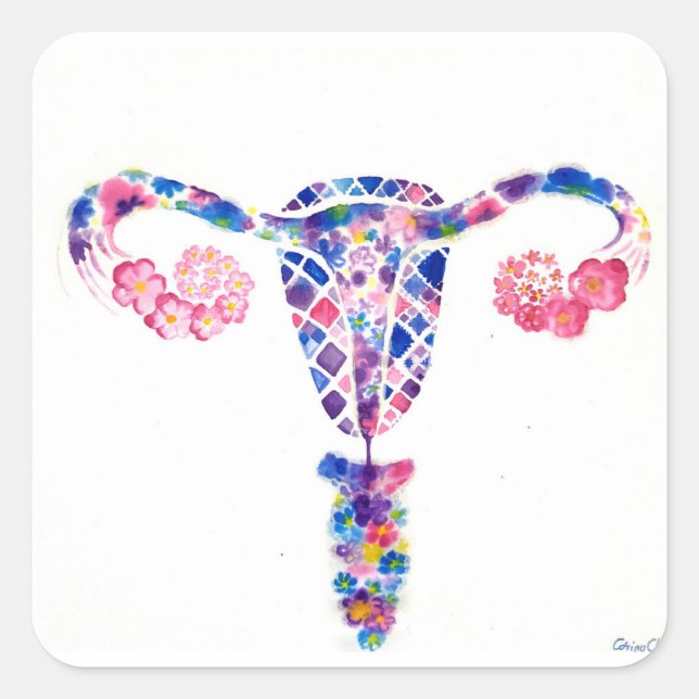 Uterus Square Sticker (Front)