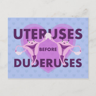 Uteruses Before Duderuses Galentine's Day Postcard