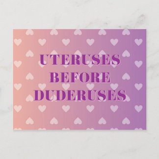 Uteruses Heart Ombre Postcard